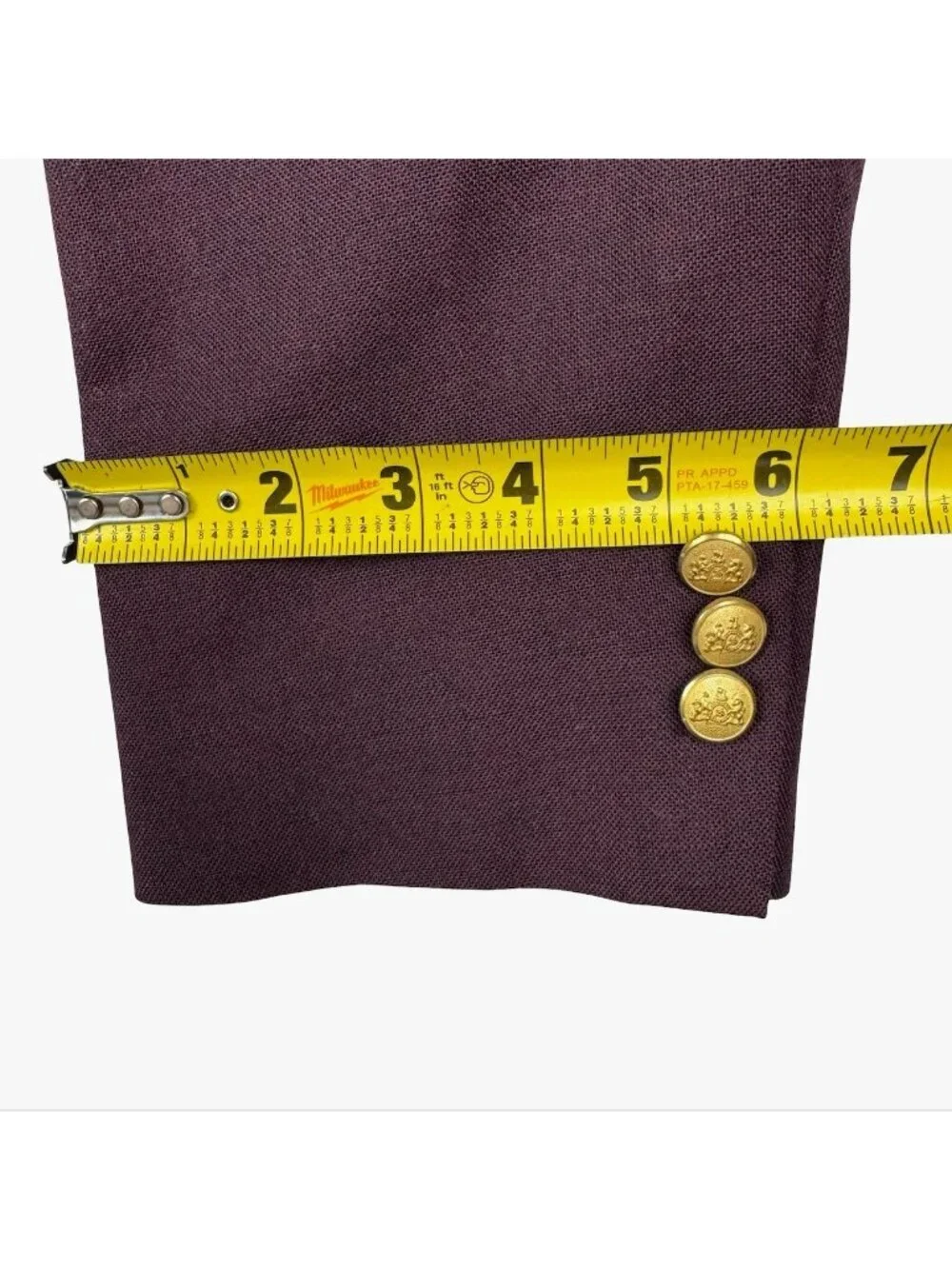 Stafford Men's Wool Blend 2-Button Gold Button Blazer Purple • 38S